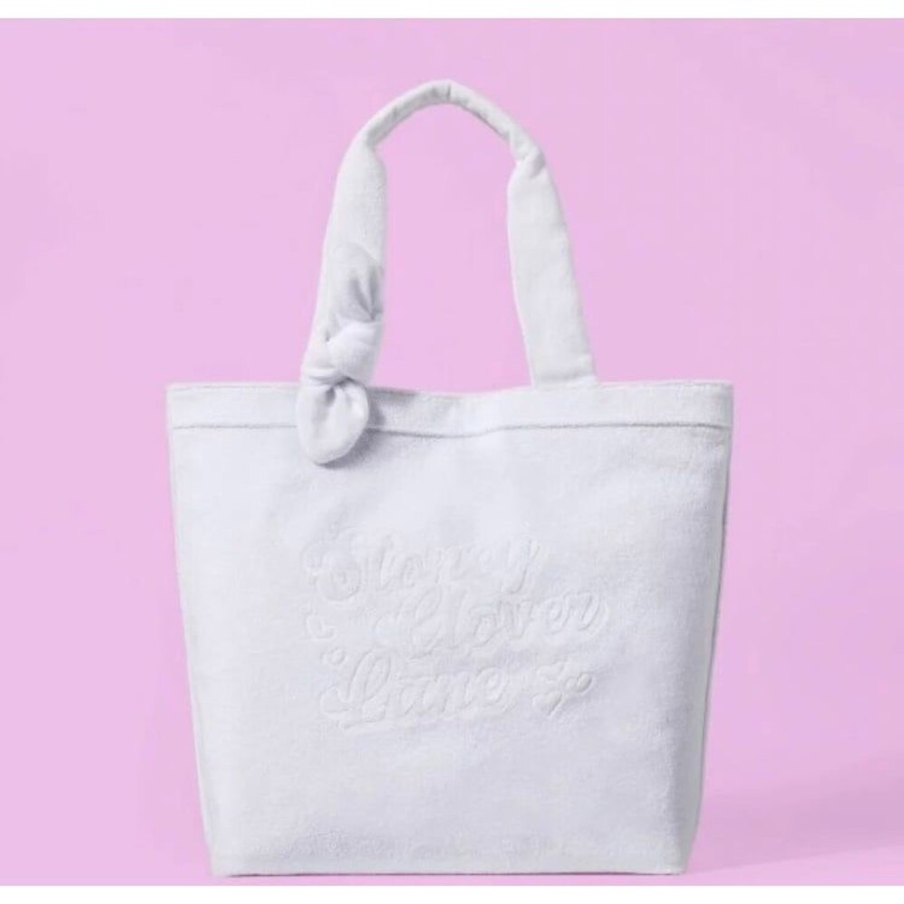 Stoney Clover Lane x Target White Terry Cloth Embossed Tote Bag NWT
